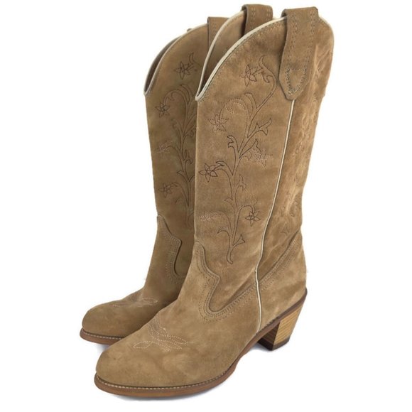 Wolverine Shoes - Wolverine Embroidered Suede Cowgirl Boot. Size: 7M